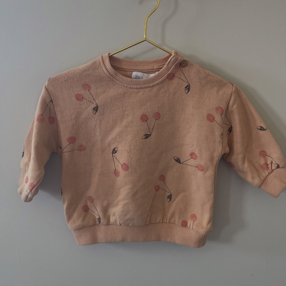 Zara Kids Peach Cherry Sweatshirt